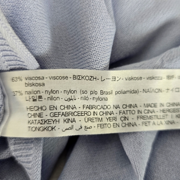 NEW- Zara Light Blue High Neck Blouse - Picture 7 of 10